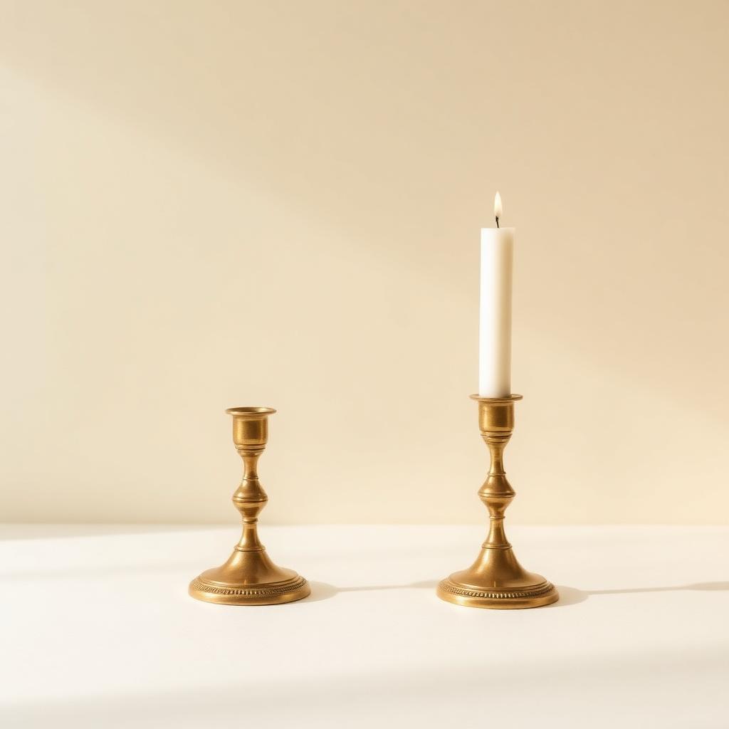 Brass Candle Holder Pair